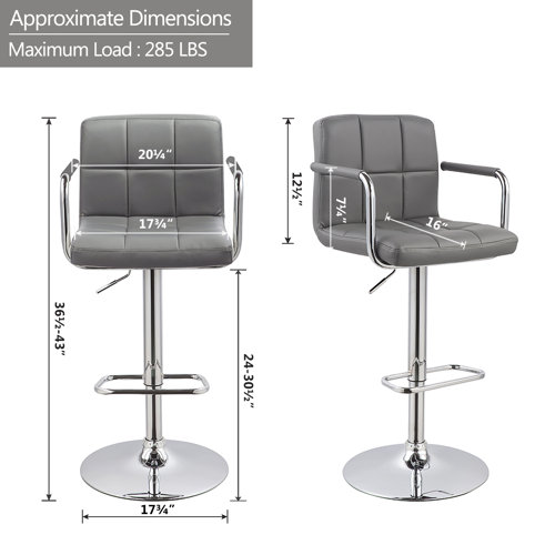 Latitude Run® Amjed Swivel Adjustable Height Bar Stool & Reviews Wayfair